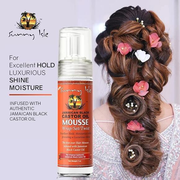 Sunny Isle Jamaican Black Castor Oil Mousse Wrap Set Twist 7oz | Excellent Hold - Picture 2 of 7